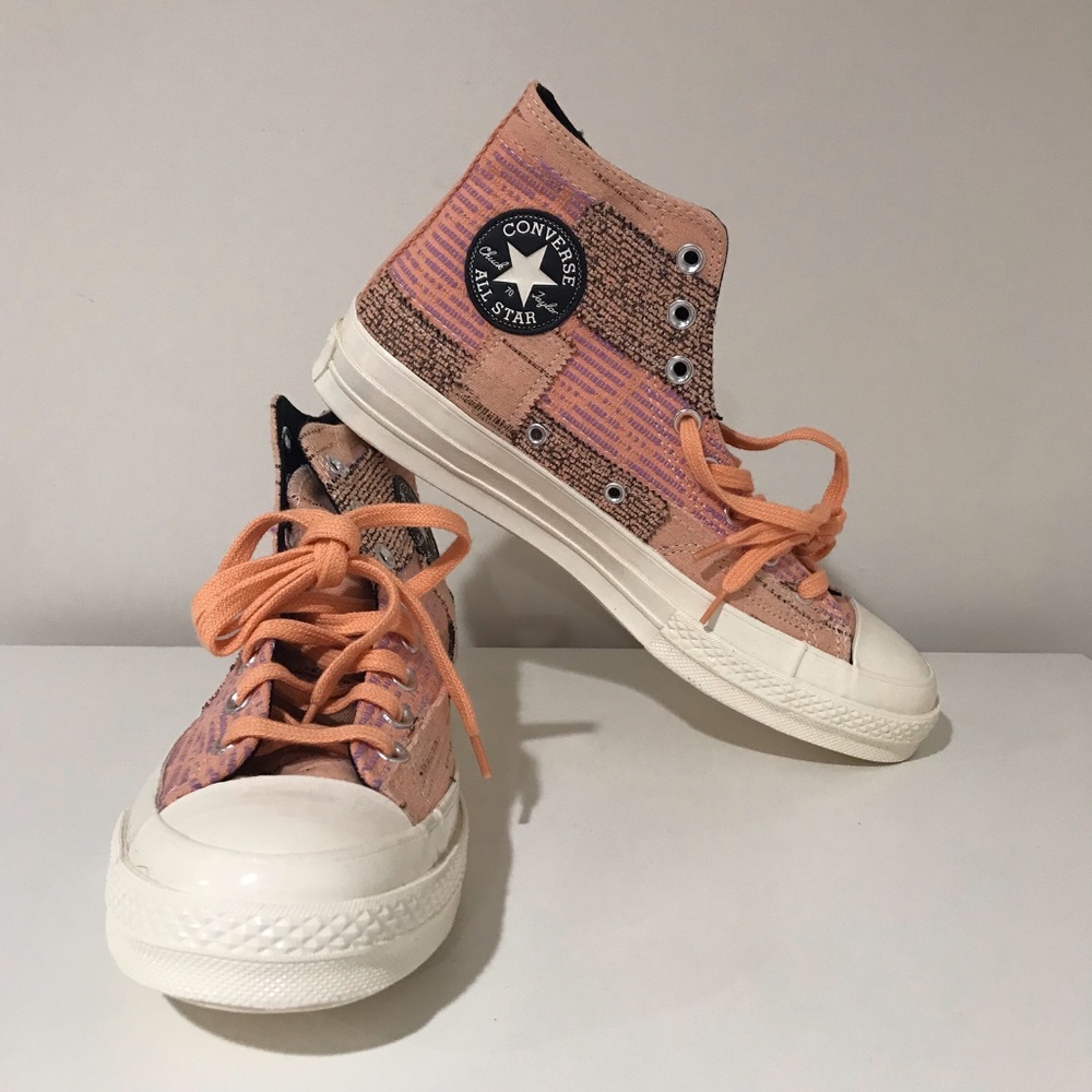 Converse Men Size 9.5 Patchwork Chuck 70 HI Peach